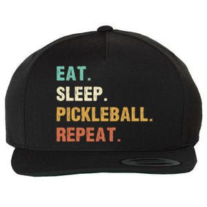 Eat Sleep Pickleball Repeat, Funny Pickleball Wool Snapback Cap