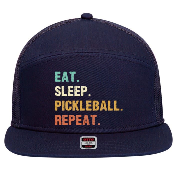 Eat Sleep Pickleball Repeat, Funny Pickleball 7 Panel Mesh Trucker Snapback Hat