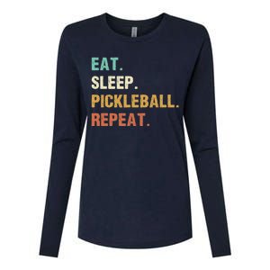 Eat Sleep Pickleball Repeat, Funny Pickleball Womens Cotton Relaxed Long Sleeve T-Shirt