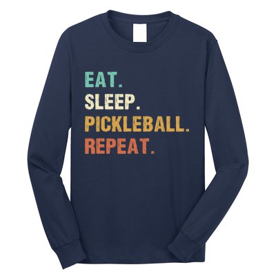 Eat Sleep Pickleball Repeat, Funny Pickleball Long Sleeve Shirt