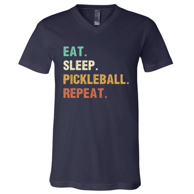 Eat Sleep Pickleball Repeat, Funny Pickleball V-Neck T-Shirt