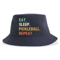 Eat Sleep Pickleball Repeat, Funny Pickleball Sustainable Bucket Hat