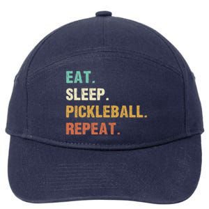 Eat Sleep Pickleball Repeat, Funny Pickleball 7-Panel Snapback Hat