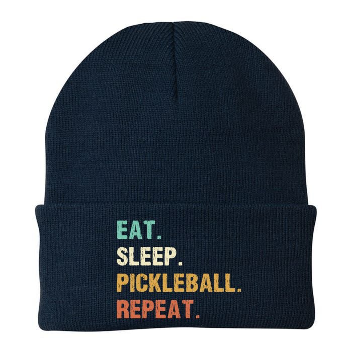 Eat Sleep Pickleball Repeat, Funny Pickleball Knit Cap Winter Beanie