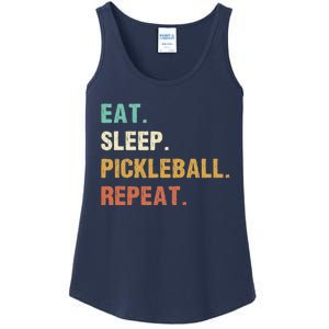 Eat Sleep Pickleball Repeat, Funny Pickleball Ladies Essential Tank