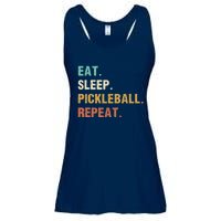 Eat Sleep Pickleball Repeat, Funny Pickleball Ladies Essential Flowy Tank