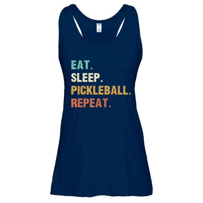 Eat Sleep Pickleball Repeat, Funny Pickleball Ladies Essential Flowy Tank