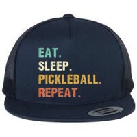 Eat Sleep Pickleball Repeat, Funny Pickleball Flat Bill Trucker Hat