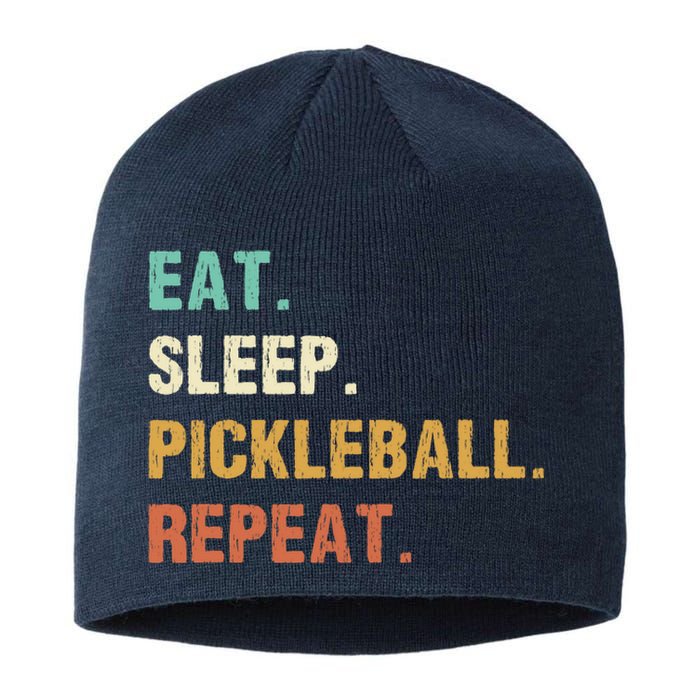 Eat Sleep Pickleball Repeat, Funny Pickleball Sustainable Beanie