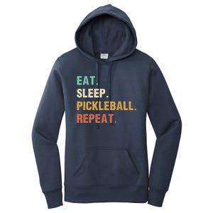 Eat Sleep Pickleball Repeat, Funny Pickleball Women's Pullover Hoodie