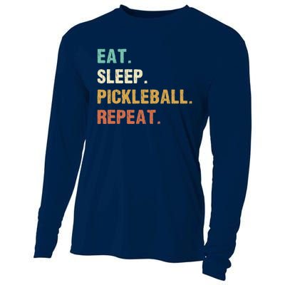 Eat Sleep Pickleball Repeat, Funny Pickleball Cooling Performance Long Sleeve Crew