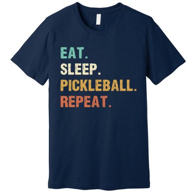 Eat Sleep Pickleball Repeat, Funny Pickleball Premium T-Shirt