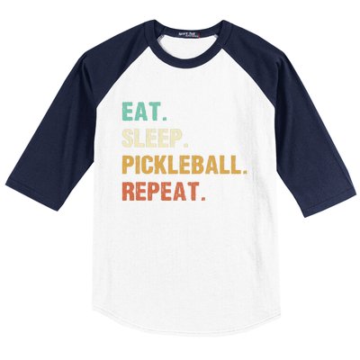 Eat Sleep Pickleball Repeat, Funny Pickleball Baseball Sleeve Shirt