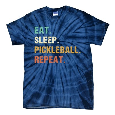 Eat Sleep Pickleball Repeat, Funny Pickleball Tie-Dye T-Shirt