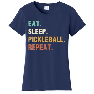 Eat Sleep Pickleball Repeat, Funny Pickleball Women's T-Shirt