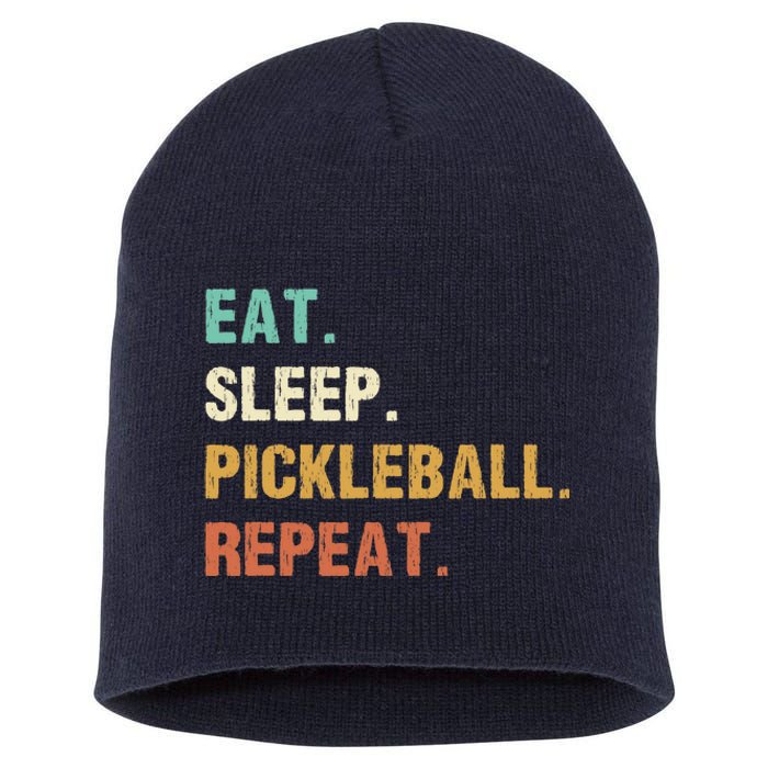 Eat Sleep Pickleball Repeat, Funny Pickleball Short Acrylic Beanie