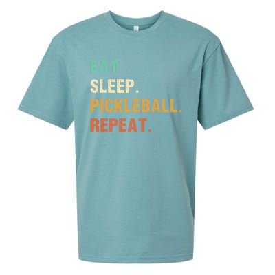 Eat Sleep Pickleball Repeat, Funny Pickleball Sueded Cloud Jersey T-Shirt