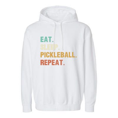 Eat Sleep Pickleball Repeat, Funny Pickleball Garment-Dyed Fleece Hoodie