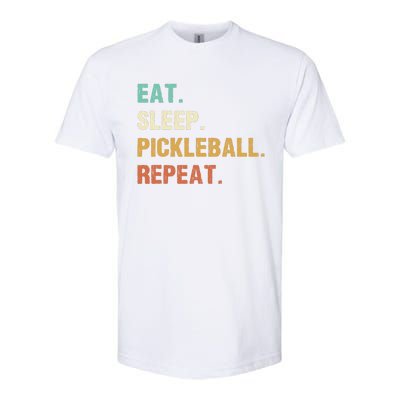 Eat Sleep Pickleball Repeat, Funny Pickleball Softstyle CVC T-Shirt