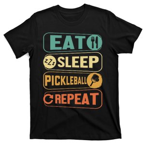 Eat Sleep Pickleball Repeat Funny Pickle Ball Game T-Shirt