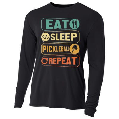 Eat Sleep Pickleball Repeat Funny Pickle Ball Cooling Performance Long Sleeve Crew