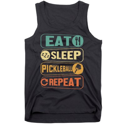 Eat Sleep Pickleball Repeat Funny Pickle Ball Tank Top