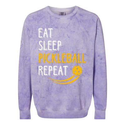 Eat Sleep Pickleball Repeat Player Funny Colorblast Crewneck Sweatshirt