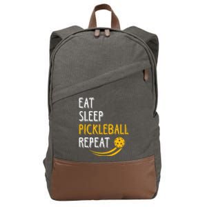 Eat Sleep Pickleball Repeat Player Funny Cotton Canvas Backpack