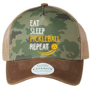 Eat Sleep Pickleball Repeat Player Funny Legacy Tie Dye Trucker Hat