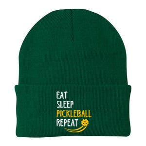 Eat Sleep Pickleball Repeat Player Funny Knit Cap Winter Beanie