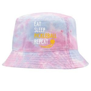 Eat Sleep Pickleball Repeat Player Funny Tie-Dyed Bucket Hat