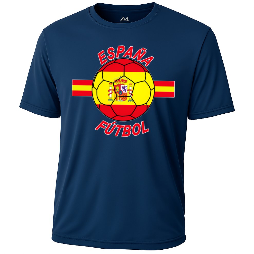 Espana Futbol Spain Soccer Logo Cooling Performance Crew T-Shirt