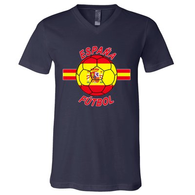 Espana Futbol Spain Soccer Logo V-Neck T-Shirt