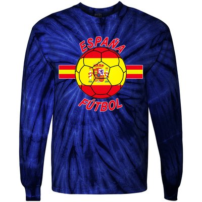 Espana Futbol Spain Soccer Logo Tie-Dye Long Sleeve Shirt