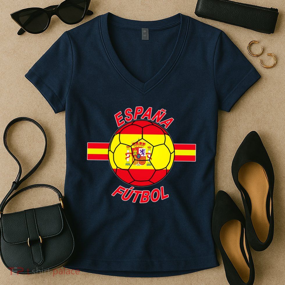 Espana Futbol Spain Soccer Logo Women's V-Neck T-Shirt