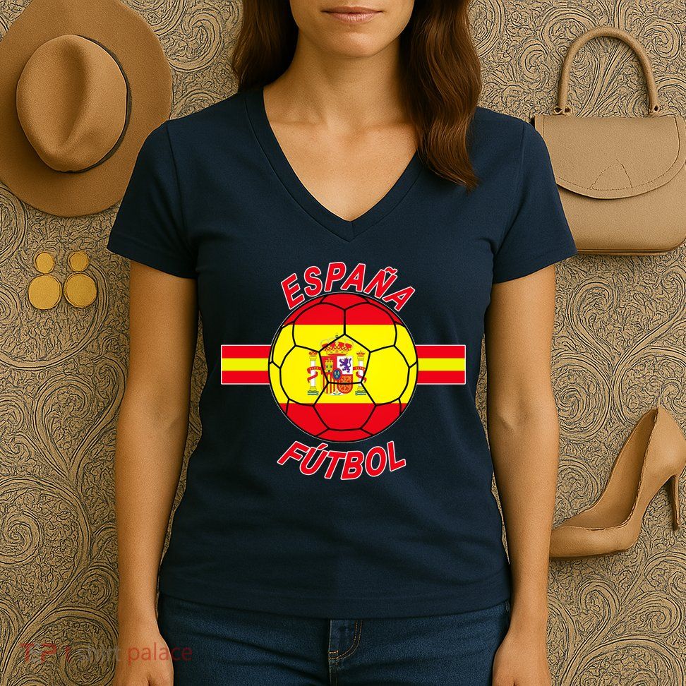 Espana Futbol Spain Soccer Logo Women's V-Neck T-Shirt