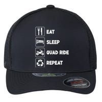 Eat Sleep Quad 4 Wheeler Repeat ATV Rider Riding Quad Runner Flexfit Unipanel Trucker Cap