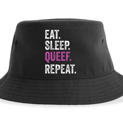 Eat Sleep Queef Repeat Queef Inappropriate Queefing Joke Sustainable Bucket Hat