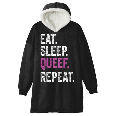 Eat Sleep Queef Repeat Queef Inappropriate Queefing Joke Hooded Wearable Blanket