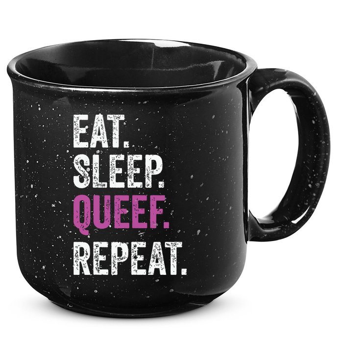 Eat Sleep Queef Repeat Queef Inappropriate Queefing Joke 15oz Campfire Ceramic Mug