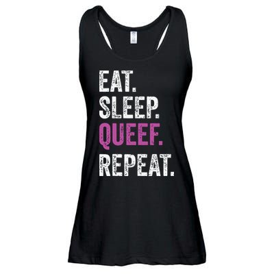 Eat Sleep Queef Repeat Queef Inappropriate Queefing Joke Ladies Essential Flowy Tank
