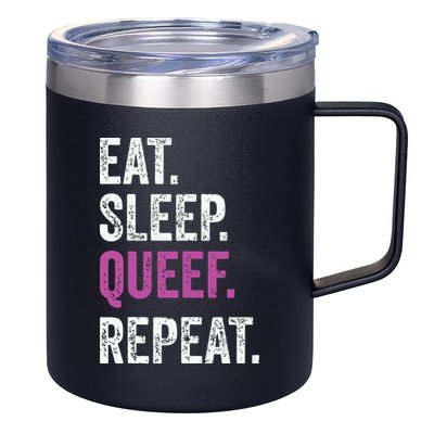 Eat Sleep Queef Repeat Queef Inappropriate Queefing Joke 12oz Stainless Steel Coffee Mug