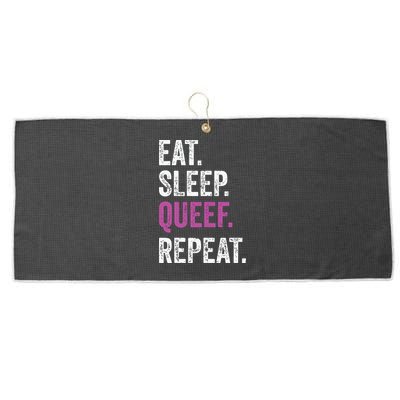 Eat Sleep Queef Repeat Queef Inappropriate Queefing Joke Large Microfiber Waffle Golf Towel