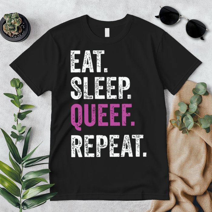 Eat Sleep Queef Repeat Queef Inappropriate Queefing Joke Premium T-Shirt