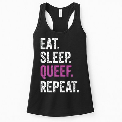 Eat Sleep Queef Repeat Queef Inappropriate Queefing Joke Womens Tank Top