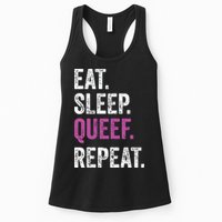 Eat Sleep Queef Repeat Queef Inappropriate Queefing Joke Womens Tank Top