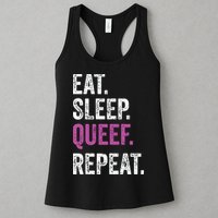 Eat Sleep Queef Repeat Queef Inappropriate Queefing Joke Womens Tank Top