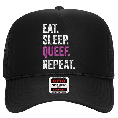 Eat Sleep Queef Repeat Queef Inappropriate Queefing Joke Trucker Hat