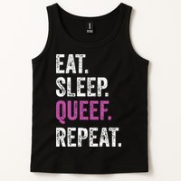 Eat Sleep Queef Repeat Queef Inappropriate Queefing Joke Tank Top