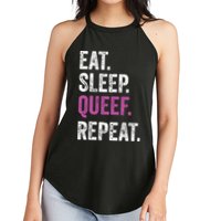 Eat Sleep Queef Repeat Queef Inappropriate Queefing Joke Women's Perfect Tri Rocker Tank